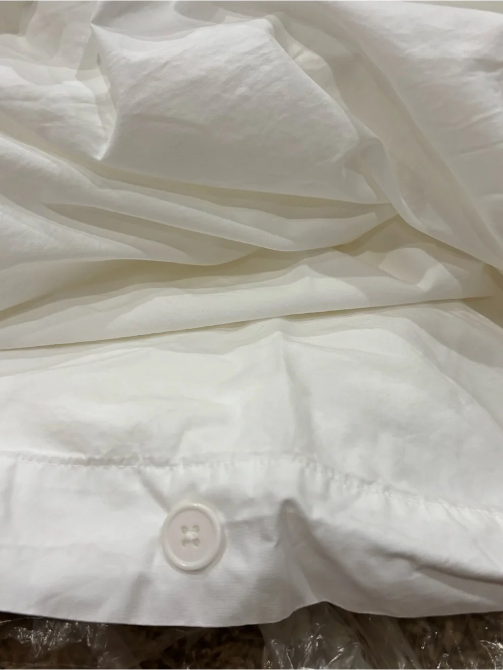 Organic Crisp Percale Duvet Cover Full/Queen White